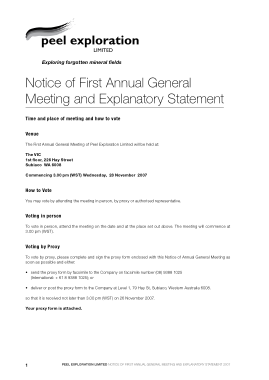 First Annual General Meeting Agenda Format