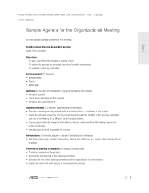 Organizational Meeting Agenda