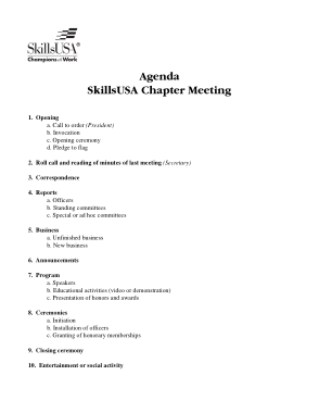 Printable Meeting Agenda