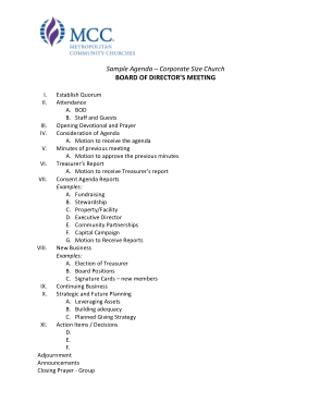 Free Download PDF Books, Sample Agenda of Board of Directors Meeting