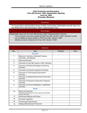 Free Download PDF Books, Sample Meeting Agenda Draft