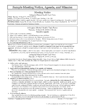 Sample Meeting Notice and Agenda Format