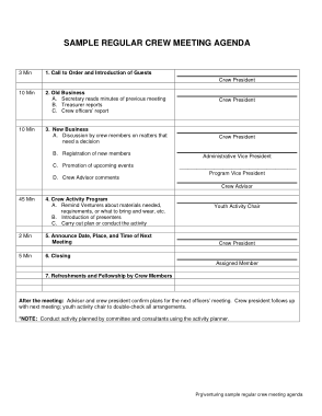 Free Download PDF Books, Sample Regular Crew Meeting Agenda