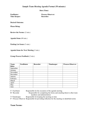 Free Download PDF Books, Sample Team Meeting Agenda Format