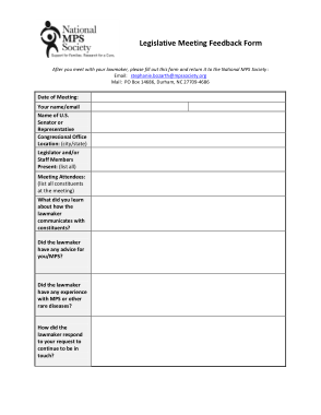 Free Download PDF Books, Legislative Meeting Feedback Form