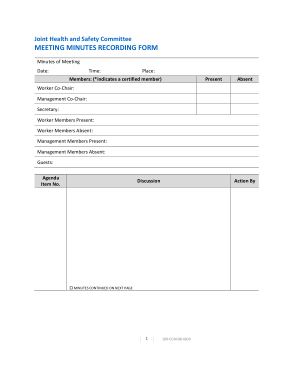 Meeting Minutes Recording Form