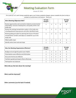 Simple Meeting Evaluation Form