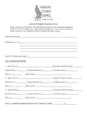 Annual Budget Request Form Template