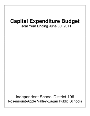 Sample Capital Expenditure Budget Template