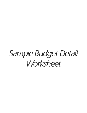Consultant Budget Worksheet Template