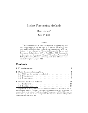 Budget Forecasting Methods Template