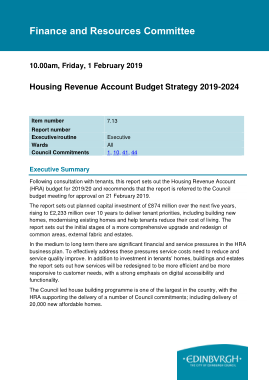 Housing Revenue Account Budget Strategy Template