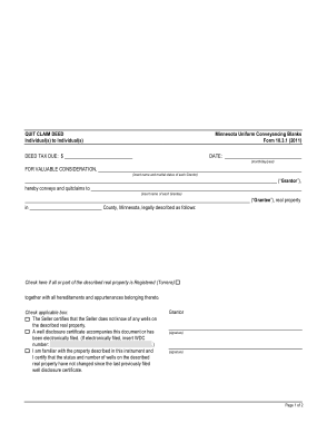Blank Quit Claim Form Template