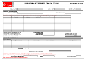 Company Expenses Claim Form Template