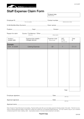 Employee Expenses Claim Form Template
