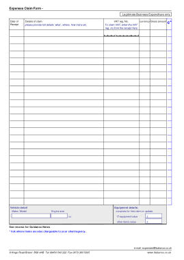 Expense Tax Claim Form Template