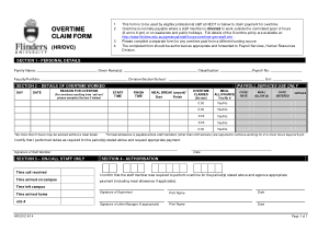 Staff Overtime Claim Form Template