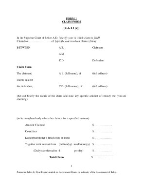 Statement Of Truth Claim Form Template