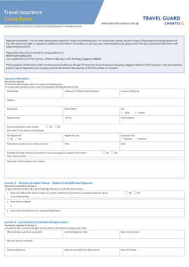 Travel Direct Claim Form Template