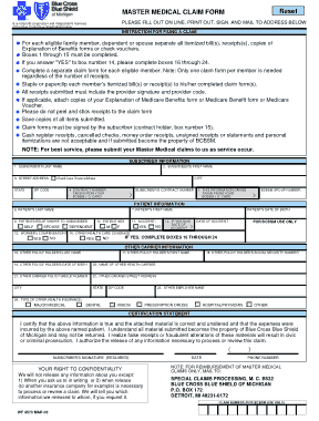 Downloadable Medical Claim Form Template