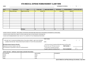 Medicare Expense Claim Form Template
