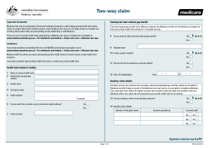 Sample Two Way Medicare Claim Form Template