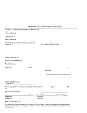 Free Download PDF Books, Sample Quick Claim Deed Template