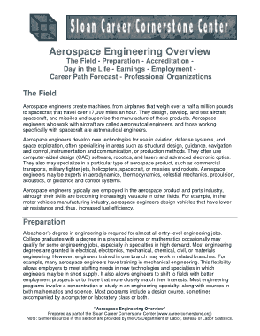 Aerospace Engineer Job Description Overview Template