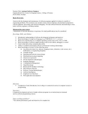 Free Download PDF Books, Assistant Software Engineer Job Description Template