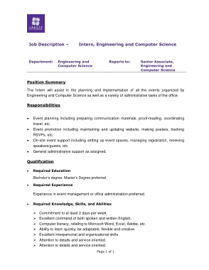 Computer Science Engineer Job Description Template