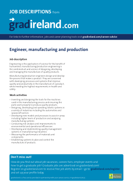 Manufacturing Production Engineer Job Description Template