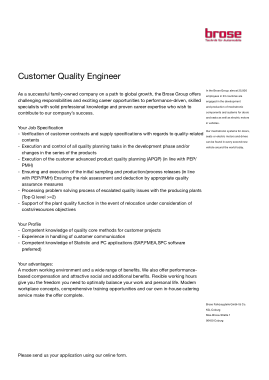 Customer Quality Engineer Job Description Template