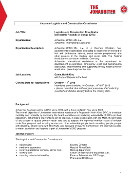 Free Download PDF Books, Construction Logistics Coordinator Job Description Template