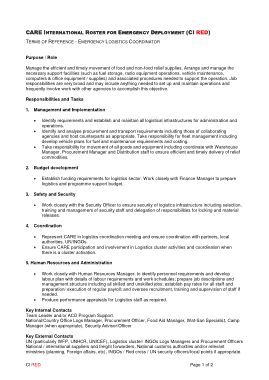 Free Download PDF Books, Emergency Logistics Coordinator Job Description Template