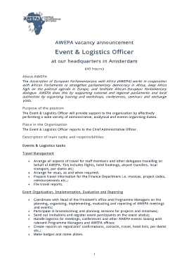 Events Logistics Officer Job Description Template