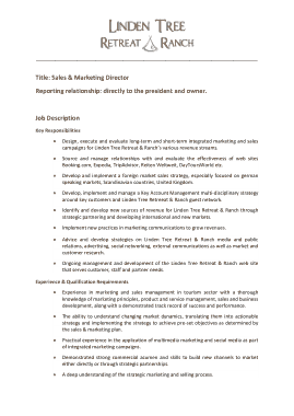 Free Download PDF Books, Director of Sales and Marketing Job Description Template