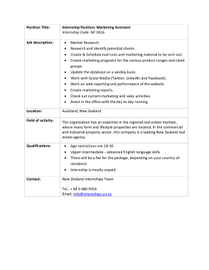 Free Download PDF Books, Research Marketing Assistant Job Description Template