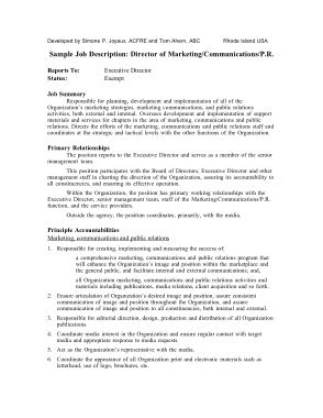 Marketing Project Manager Job Description Template