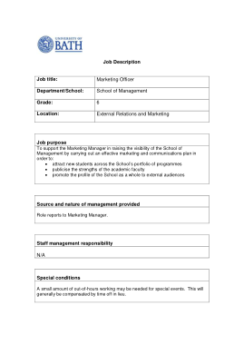Marketing Officer Job Description PDF Template