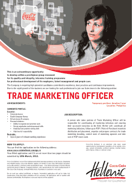 Trade Marketing Officer Job Description Template