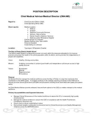 Chief Medical Director Job Description