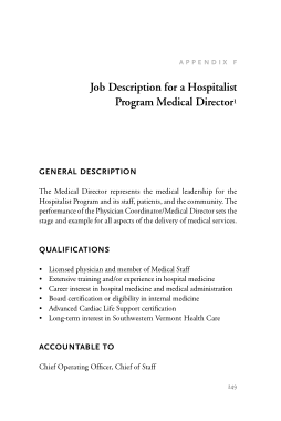 Sample  Program Medical Director Job Description