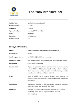 Free Download PDF Books, Casual Medical Receptionist Job Description
