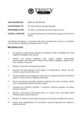 Simple Medical Secretary Job Description