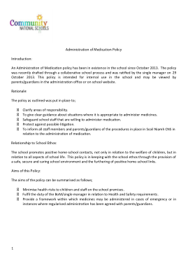 Administration Of Medication Policy Sample Template