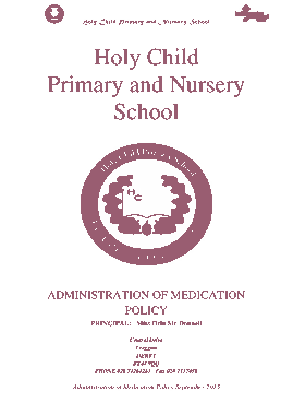 Nursery School Administration of Medication Policy Template