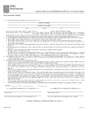 Assignment of Insurance Policy Form Template