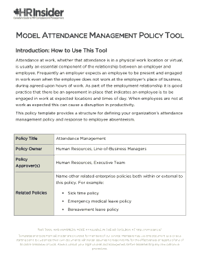 Model Attendance Management Policy Template