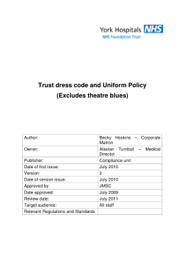Trust Dress Code and Uniform Policy Template
