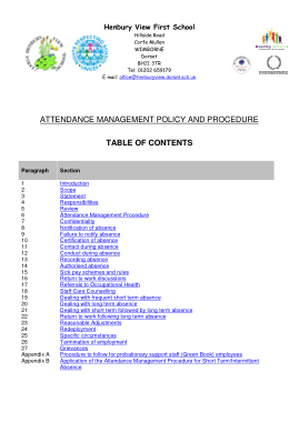 Employee Attendance Management Policy And Procedure Template